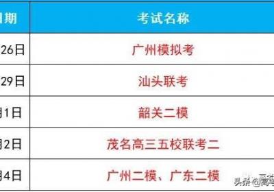 ?來了！廣東二模6月4日-5日開考